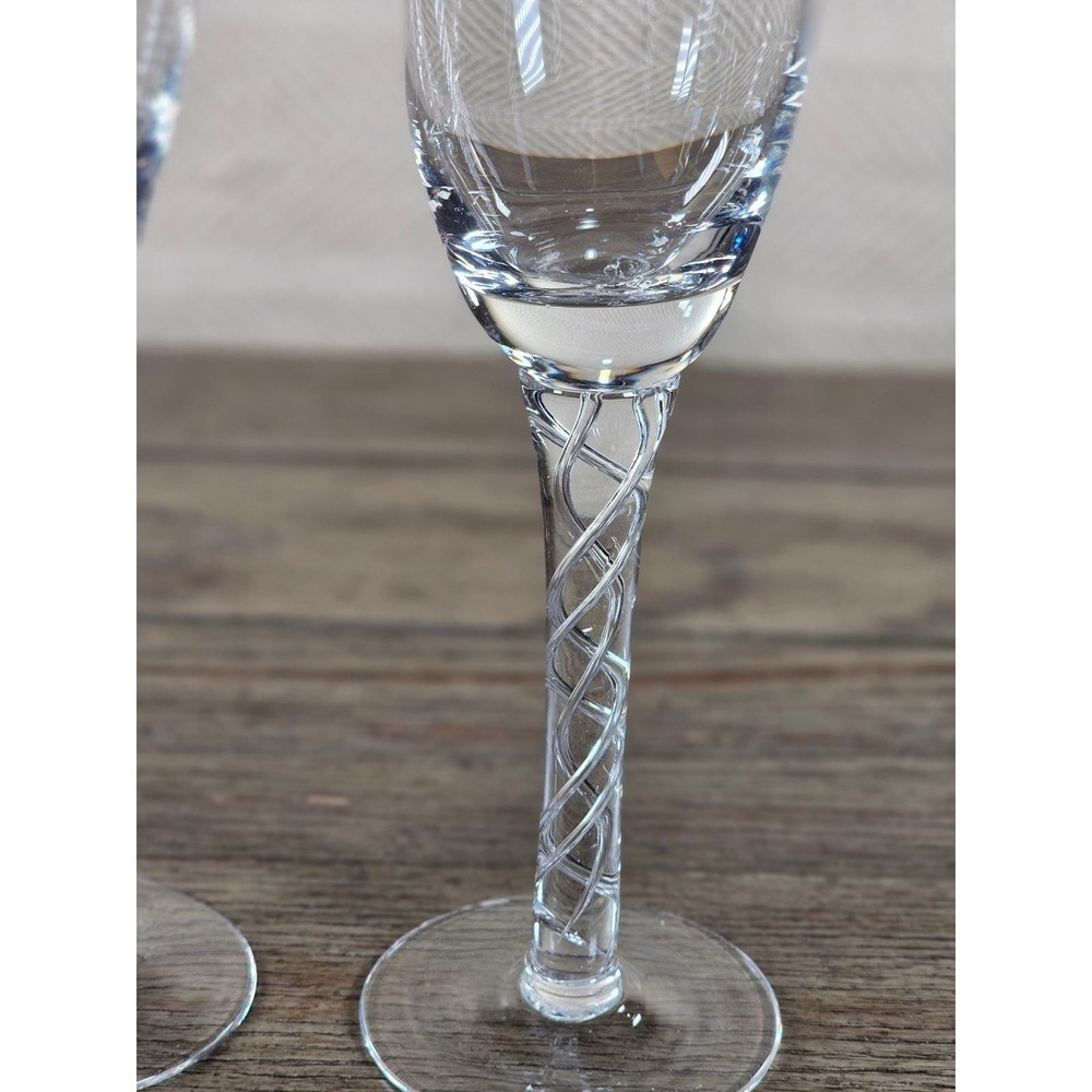 Set 2 Vintage Cordial Glasses Twisted Stem Clear Stemware 9.5 In - Picture 15 of 16